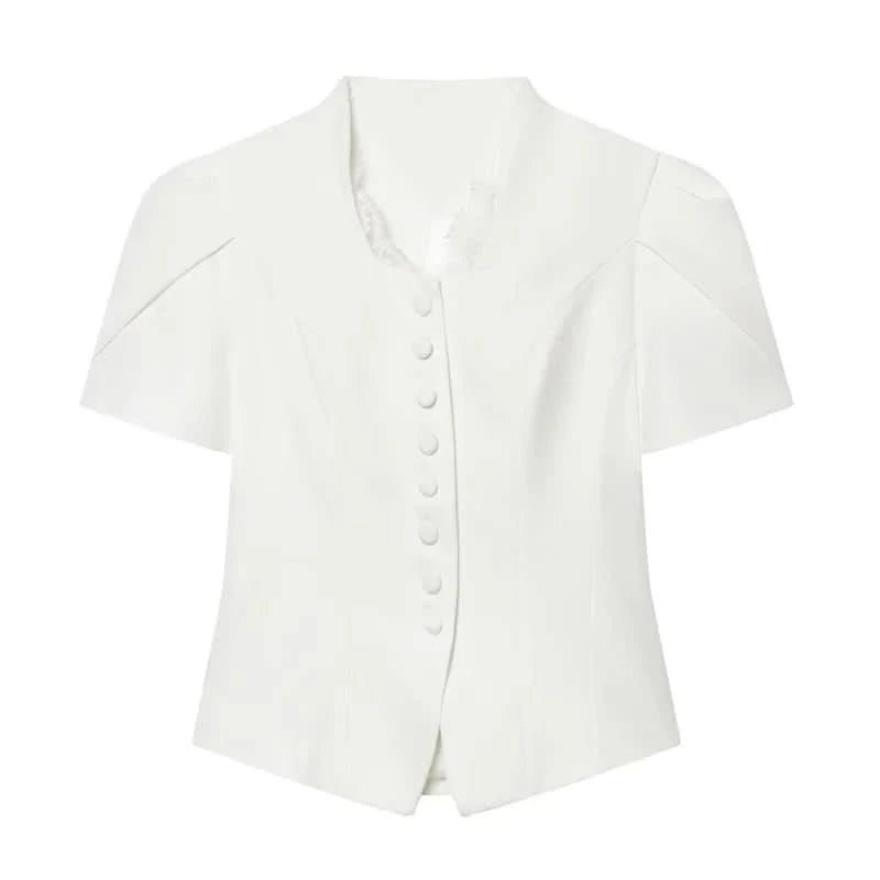 Puffärmel Spitzen-Blazer