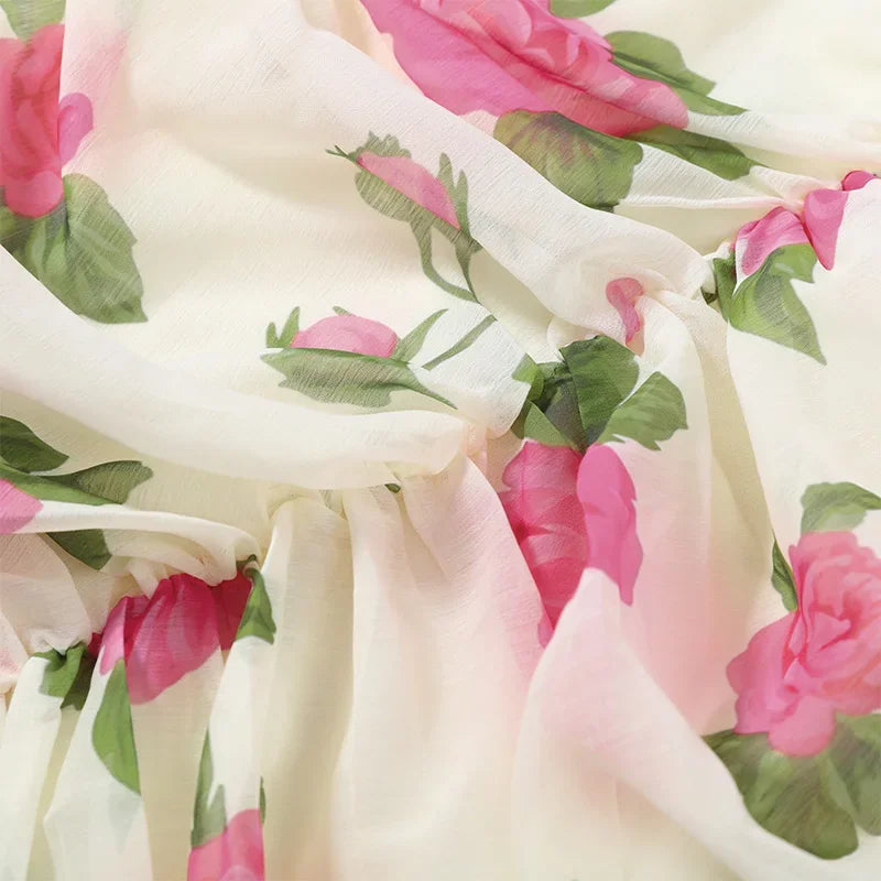 3D-Blüten Chiffon-Minikleid - JWANOFFIZIELL